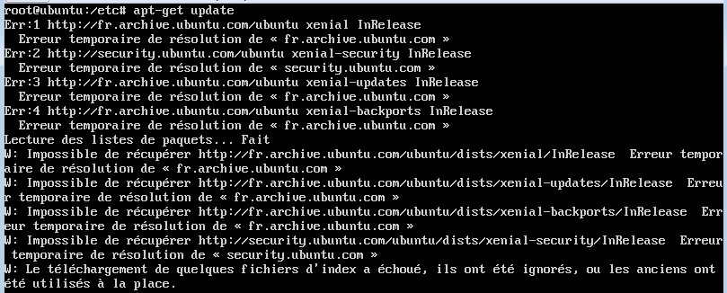 Echec apt-get update